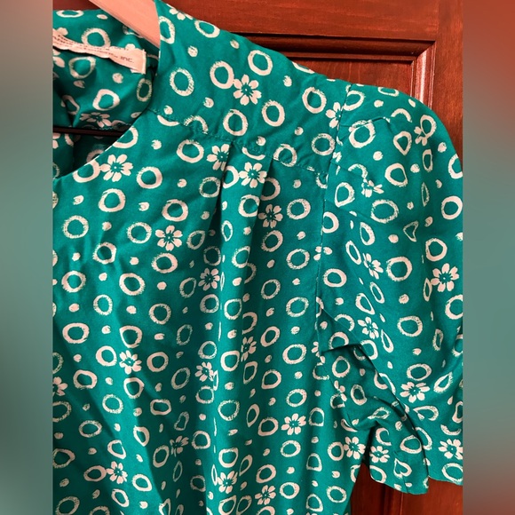 KARIN STEVENS VTG 80s Drop Waist Puff Sleeve Dress. Size 12 Petites - Picture 3 of 7